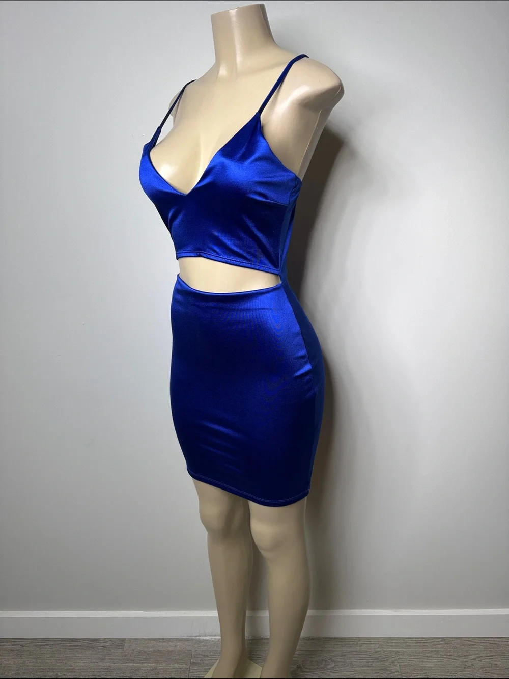 Windsor Satin Electric Blue Pencil Skirt